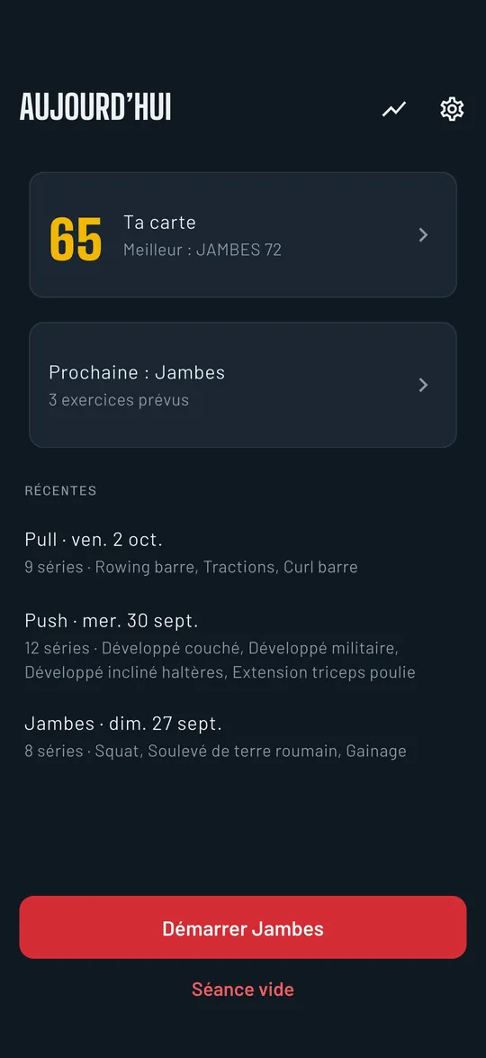Minuteur de repos de Repvoice après avoir noté une série