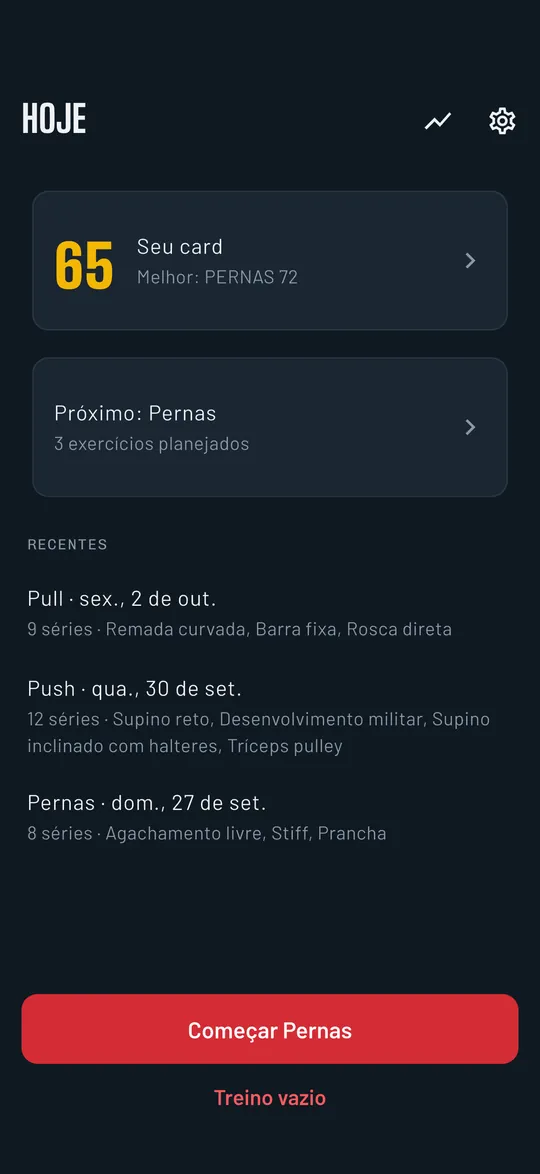 Cronômetro de descanso do Repvoice depois de registrar uma série