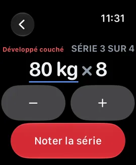 Repvoice sur Apple Watch note une série avec la Digital Crown